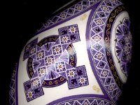 Purple Cross Ukrainian Easter Egg Pysanky By So Jeo : Pysanky pysanka ukrainian ukraine easter egg batik art purple goose oak leaves meander stars lavendar white diamonds nets sojeo